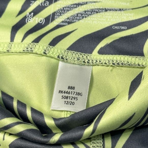 Z By Zella High Waisted Grey And Yellow Capri Leggings Size M - Picture 5 of 5